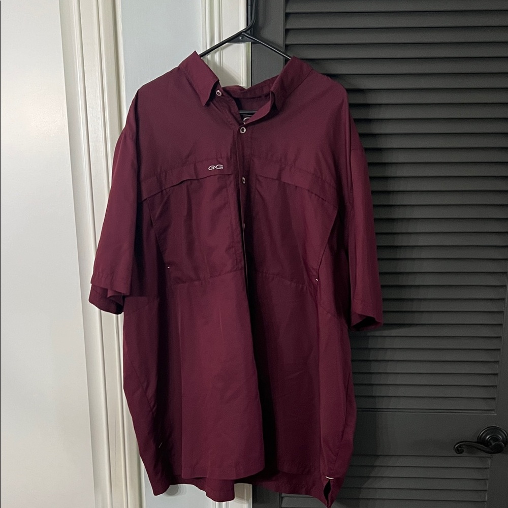Maroon Button-Up Shirt